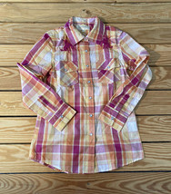 shyanne girls NWT $29.99 women’s plaid Snap front shirt size S Fuchsia F10 - $13.28