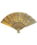 Vintage Solid Brass Oriental Hand Fan Dragon Phoenix Wall Decor Mid Cent... - $19.99