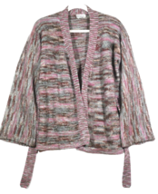 VTG 1970&#39;s Kimlon Women’s Hippie Kimono Style Belted Cardigan Sweater Si... - £20.02 GBP