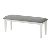 Martin Svensson Home Del Mar Dining Bench Antique White and Grey Linen - £116.80 GBP