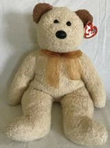 TY Plush Beanie Buddy Buddies Tan Teddy Bear HUGGY w/Tags 14” Retired 2002 Tylux - £7.83 GBP