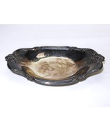 8 1/2&quot; SIlver Plate Bon Bon Dish, Snack Tray, Candy Dish, Vintage Floral... - $276.82 MXN