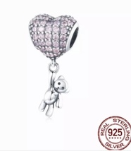 Genuine 925 Silver teddy bear Charm comes in a cute velvet bag fits all bracelet - £16.61 GBP