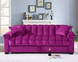 Velvet Storage Convertible Sofa Bed Sleeper Couch Sofabed, Violet - $1,568.99