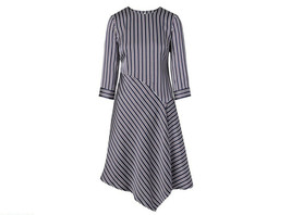 NWT Banana Republic Navy Blue PJ Stripe Asymmetrical Draped Shift Dress 2 $128 - £17.98 GBP