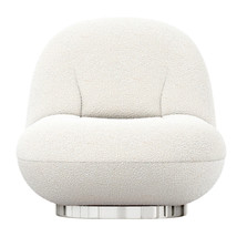 30" White And Silver Boucle Slipper Chair - $20,608.89 MXN