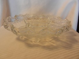 1970s Crystal Footed Relish Serving Bowl 5 Sections Bows and Flower Design - £78.47 GBP