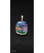 Dichroic Fused Glass Pendant, Imagine, DP32 - $18.00
