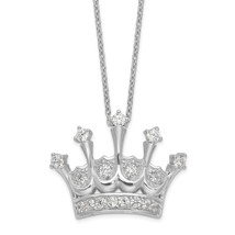 Cheryl M Silver  Brilliant-cut CZ Crown 18 Inch Necklace QCM1187 - $101.54