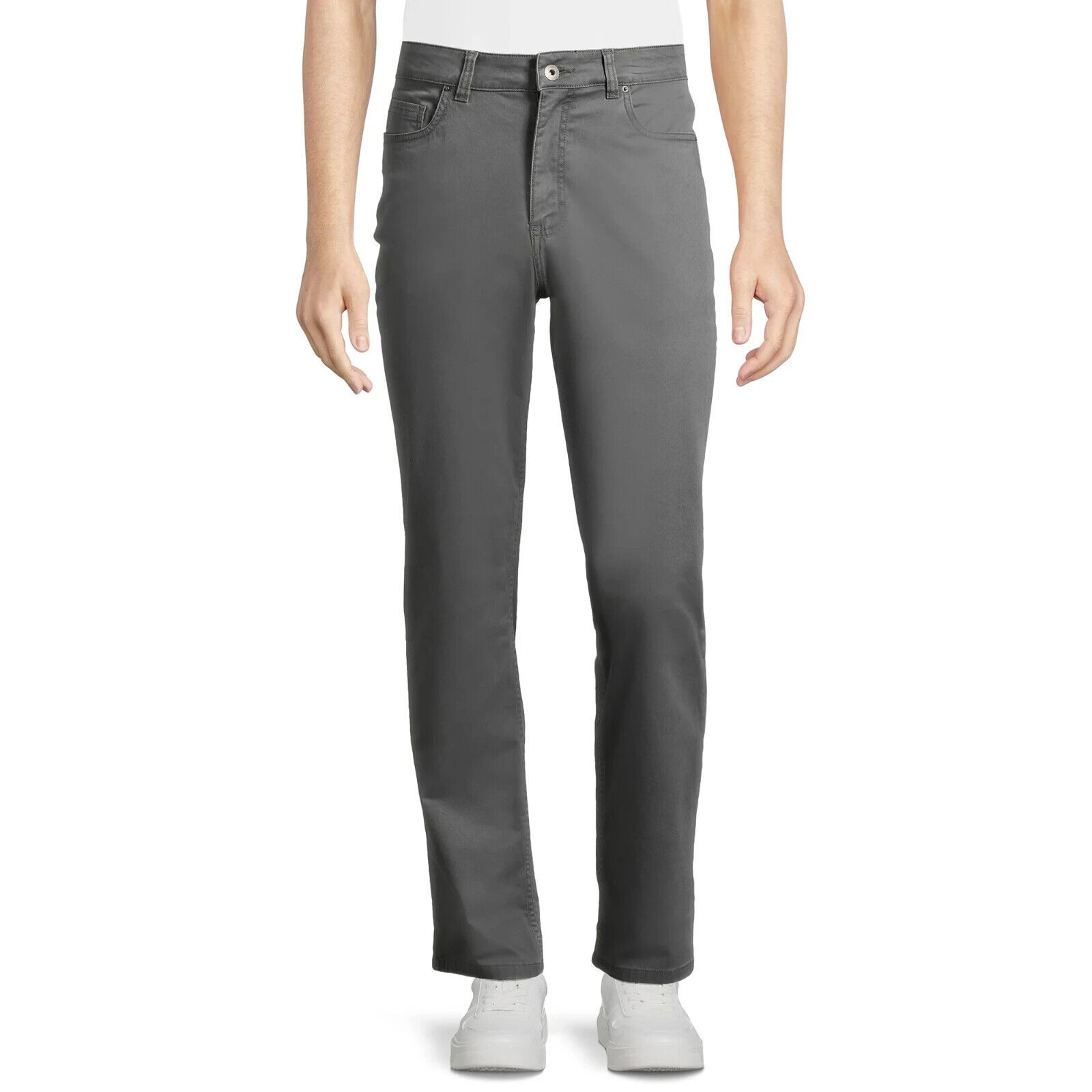 George Men’s Premium 5 Pocket Garment Washed Pants, Grey Size 38x32 Item image 3