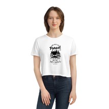 Inspirational Women&#39;s Flowy Cropped Tee - Forest Soul Nature Graphic - £34.01 GBP+
