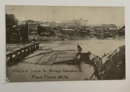 Wreck Of State St Bridge Columbus Oh Flood March Postcard - $20.00