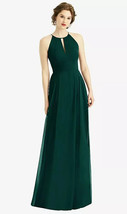 After Six 1502....Keyhole Halter Chiffon Maxi Dress...Evergreen...Size 16..NWT - £58.88 GBP