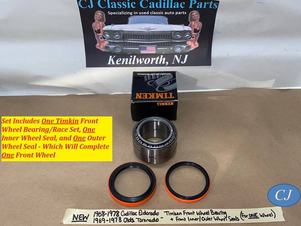 Primary image for NEW 1968-1978 CADILLAC ELDORADO TIMKEN FRONT WHEEL BEARING/RACE SET WITH SEALS