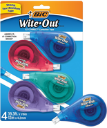 Wite-Out Brand EZ Correct Correction Tape, 19.8 Feet, 4-Count Pack of Wh... - $182.97 MXN