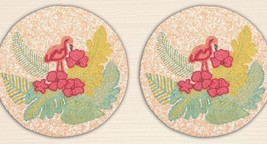 Set Of Beaded Placemat Flamingo design Tablemat Spring Charger Plate 13X... - £53.08 GBP+