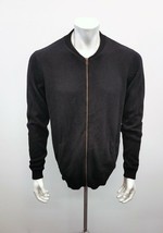 British Invasion Black Label Full Zip Sweater Men&#39;s Size Large Black Cot... - $12.86