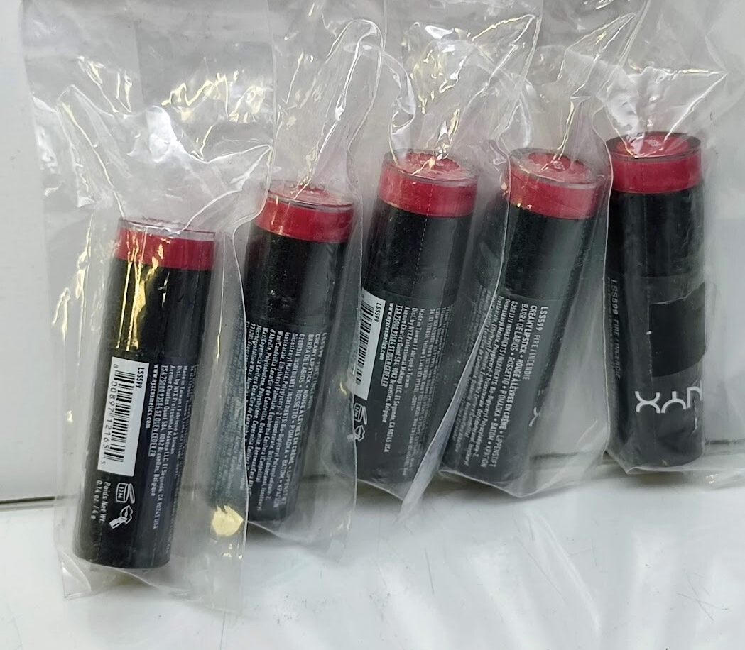 NYX PROFESSIONAL MAKEUP Extra Creamy Round Lipstick - LSS599 Fire Lot of 5 - $29.65