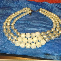 High-End Women&#39;s Vintage Necklace~Natural Stone and Pearl~ Statement Necklace - £25.32 GBP