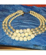 High-End Women&#39;s Vintage Necklace~Natural Stone and Pearl~ Statement Nec... - $43.42 CAD
