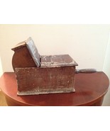VINTAGE WOOD HINGED SECRET BALLOT VOTING BOX FRATERNITY CLUB FREEMASON A... - $195.00