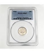 1944 10C Mercury Dime Classé Par PCGS Comme MS-67 - $2,383.47 MXN