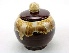 Brown Drip Glaze Covered Sugar Bowl, Robinson Ransbottom, Roseville Ohio Pottery - £15.62 GBP