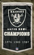 Oakland Raiders 3x Super Bowl Championship Flag 3x5 ft Sports Banner Garage - $18.99