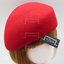 HATsanity Women&#39;s Retro Wool Felt Soft Cadet Pillbox Hat - Red - £22.37 GBP