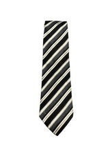 Donald Trump Signature Collection Silk Tie Blue White Gray Stripe Necktie - £15.81 GBP