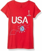 Fifa Wold Cup France 2019 Soccer Youth Girl&#39;s Cotton Short Sleeve T-Shirt Red Xl - £6.53 GBP