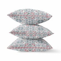 16 Pink Gray Paisley Zippered Suede Throw Pillow - £48.76 GBP