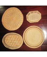 Vintage Wicker Basket Platter &amp; Wall Plates Boho Farmhouse Decor Lot - $45.00