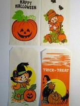 Halloween Candy Trick Or Treat Loot Bags Cute Scarecrows Witch Black Cat Lot 4 - £9.79 GBP