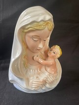Vintage Relpo Giappone Madonna E Bambino Vergine Maria Gesù Fioriera 17.8cm - £57.73 GBP