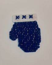 Mitten Magnet, Gift for Her, Christmas Decor, Needlepoint, Blue - $6.00