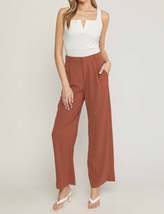 Entro - High Waisted Full Leg Pants With Pockets - £35.38 GBP