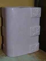 Art Pottery 7&quot;+ Vase Mid Century pink rectangular floral american unmarked - £13.62 GBP