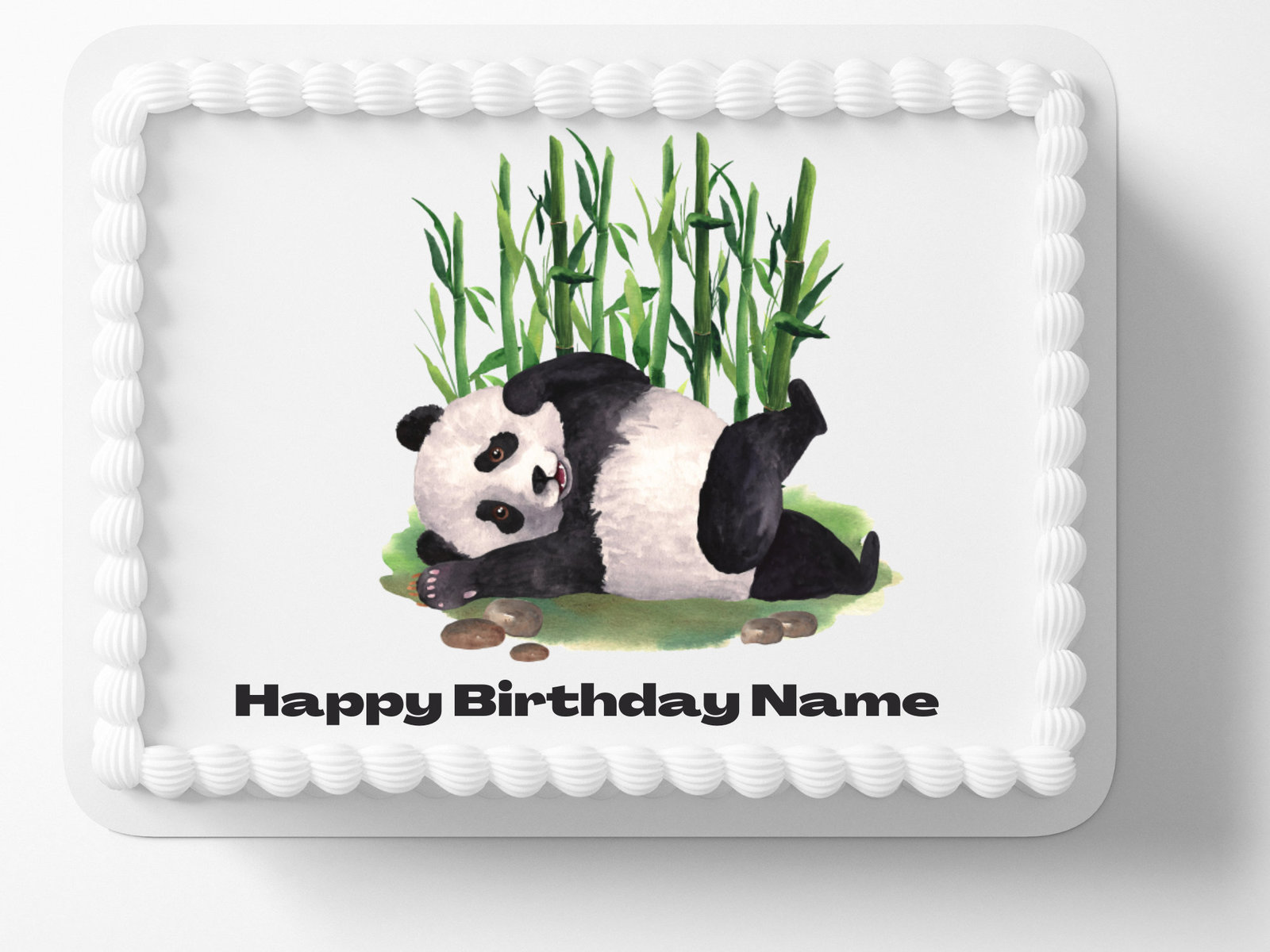 Watercolor Playful Pandas Lover Edible Image Birthday Party Cake Topper ... - $7.47