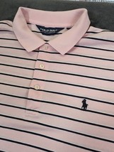 Polo Golf Polo Ralph Lauren Short Sleeve Shirt Men&#39;s Pink Striped Size L... - £13.11 GBP