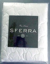 Sferra Bellante White Euro Sham Quilted Egyptian Cotton Percale Italy New - £36.09 GBP