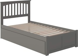 Afi Mission Twin Xl Size Platform Bed With Footboard &amp; Twin Xl Trundle I... - £498.89 GBP