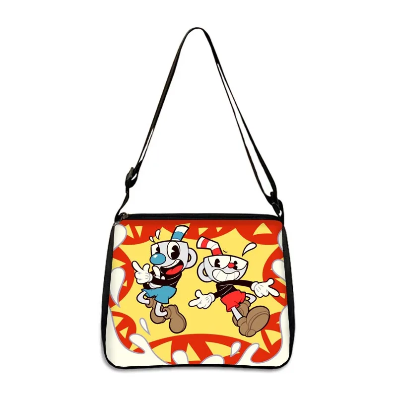 Cuphead Print Shopping Bag Women Underarm Bags Canvas Hangbag for Travel... - $18.51