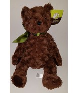 NWT Animal Adventure Brown Teddy Bear Plush 12&quot; Stuffed Toy Green Bow 2013 - $18.47