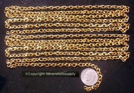 6ft Gold plated flat oval twist 6x4mm bulk large cable link necklace chain ch117 - £4.60 GBP