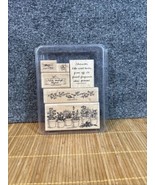 Stampin&#39; Up SWEET HERBS Set of 6 Wood Mounted Rubber Stamps 1999 - £9.06 GBP