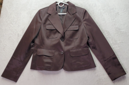 Axcess Liz Claiborne Blazer Jacket Womens Size 12 Brown Single Breasted 2 Button - £14.48 GBP