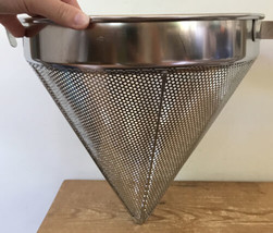 Stainless Chinois Lg 12&quot; Commercial Colander Cone Strainer Coarse China Cap - £23.91 GBP