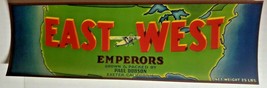 Vintage East West Emperors Original 1940s Exeter CA Paul Dobson Crate La... - $14.99