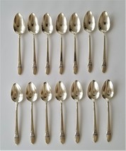 antique 1847 ROGERS IS SILVERPLATE flatware FIRST LOVE 14pc TEA SPOONS - $48.02